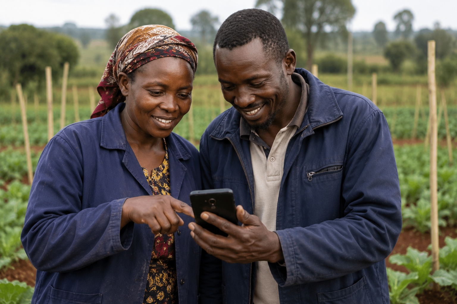 Farmer using a mobile phone